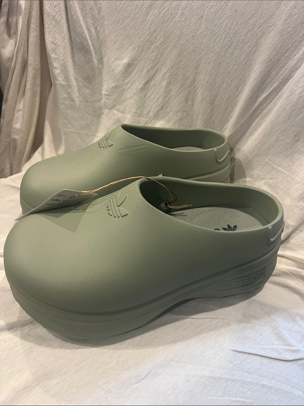 adidas Women's Platform Clogs in Sage Green size 7